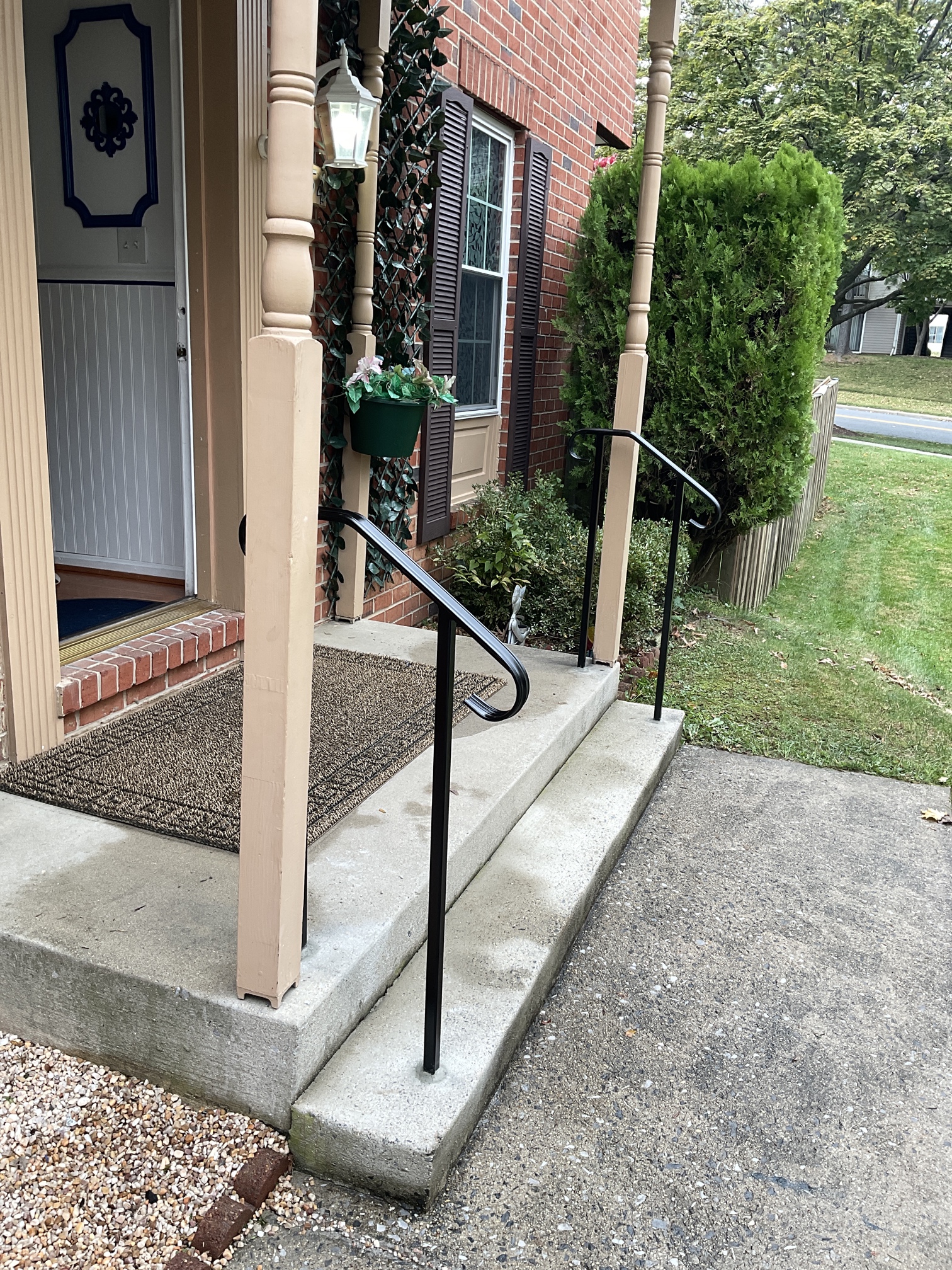 Iron Handrails installed at the entrance of a house in Germantown, MD