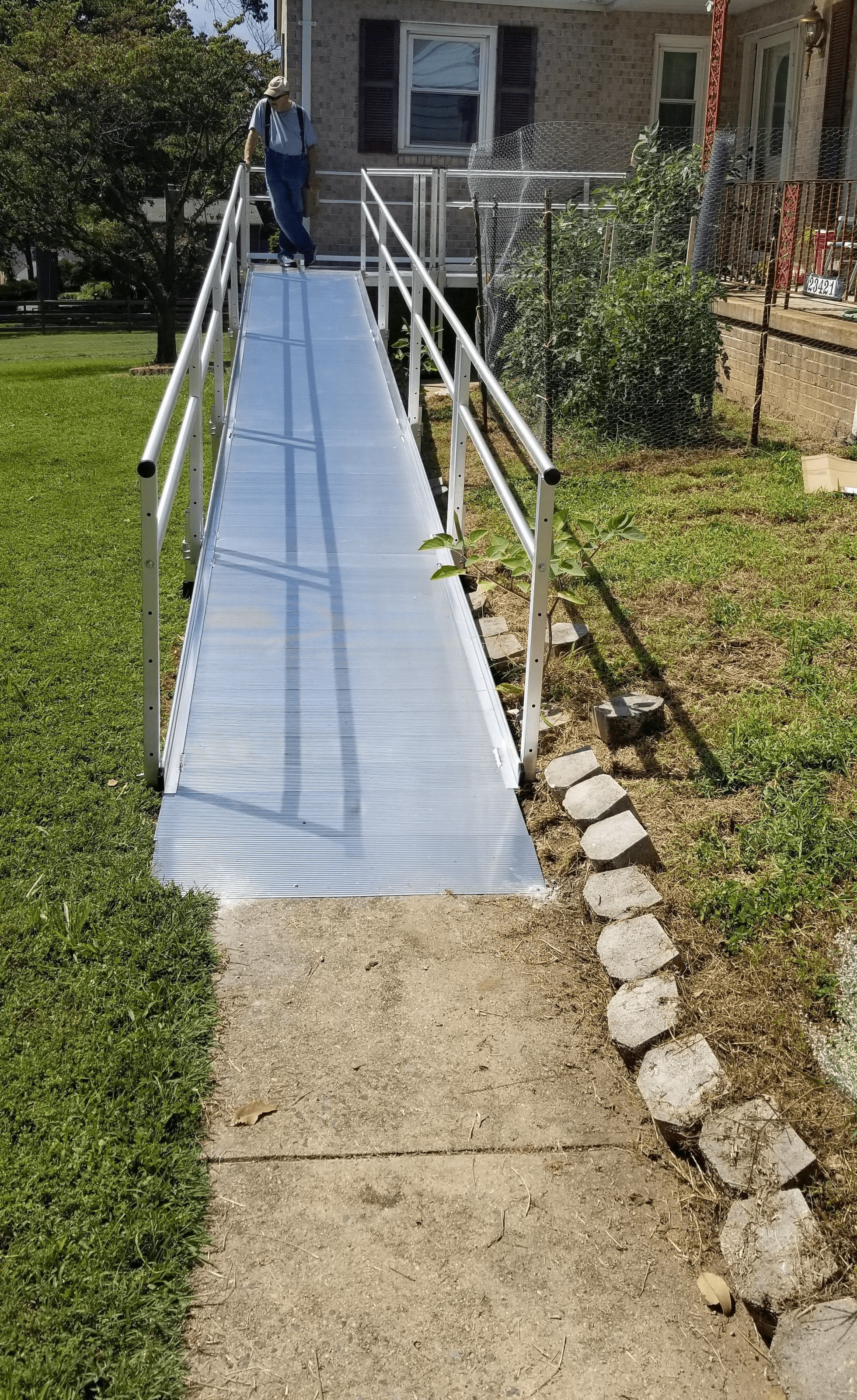 Aluminum Wheelchair Ramp installed in Clarksburg, MD.